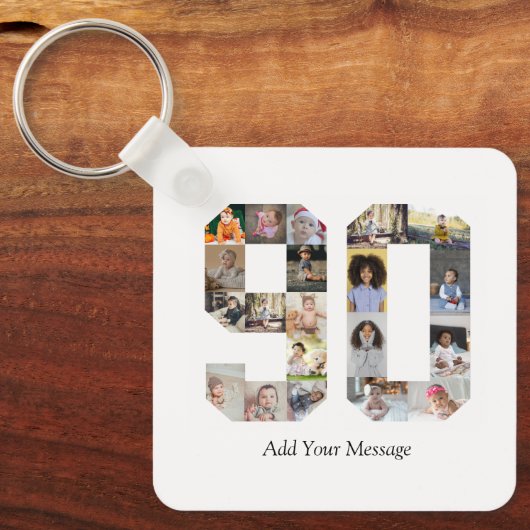Nummer 90 Fotocollage Sleutelhanger (Voorkant)