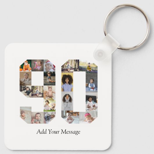 Nummer 90 Fotocollage Sleutelhanger (Achterkant)