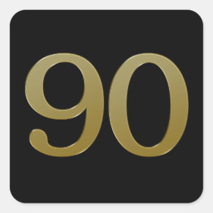 Nummer 90 Gouden Vierkante Sticker