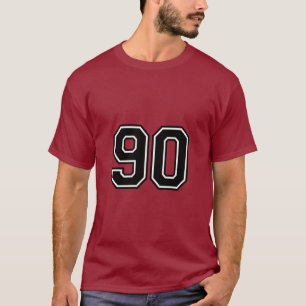 Nummer 90 Varsity Sportstrik 90ste Verjaardag T-shirt