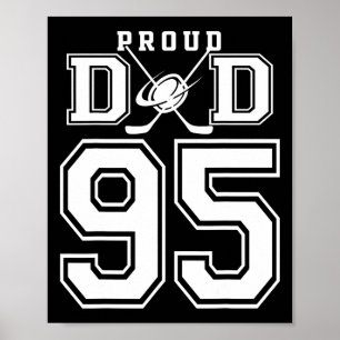 Nummer 95 Aangepast Trots Hockey Vader Gepersonali Poster