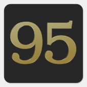 Nummer 95 Gouden Vierkante Sticker (Voorkant)