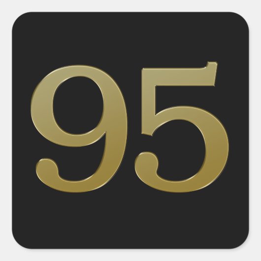 Nummer 95 Gouden Vierkante Sticker (Voorkant)