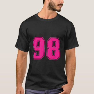 Nummer #98 Roze Sport Fan Jersey Nummer T-shirt