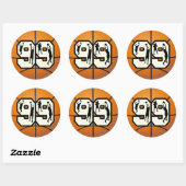 Nummer 99 Basketball Ronde Sticker (Vel)