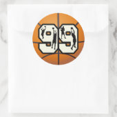 Nummer 99 Basketball Ronde Sticker (Tas)