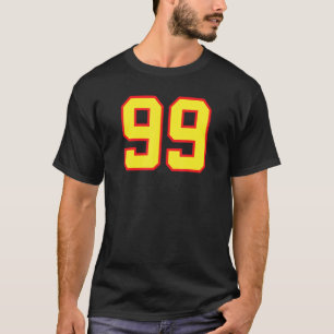 Nummer 99 Sport Jersey Fan Athlete Yellow Red Var T-shirt