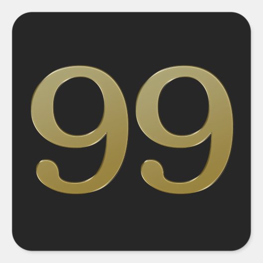 Nummer 99Gold Square Sticker (Voorkant)