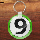 Nummer 9 groen Sleutelhanger (Voorkant)