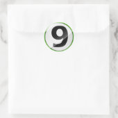Nummer 9 groene sticker (Tas)