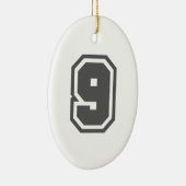 Nummer 9 keramisch ornament (Rechts)