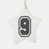 Nummer 9 keramisch ornament (Rechts)