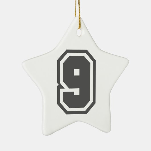 Nummer 9 keramisch ornament (Rechts)