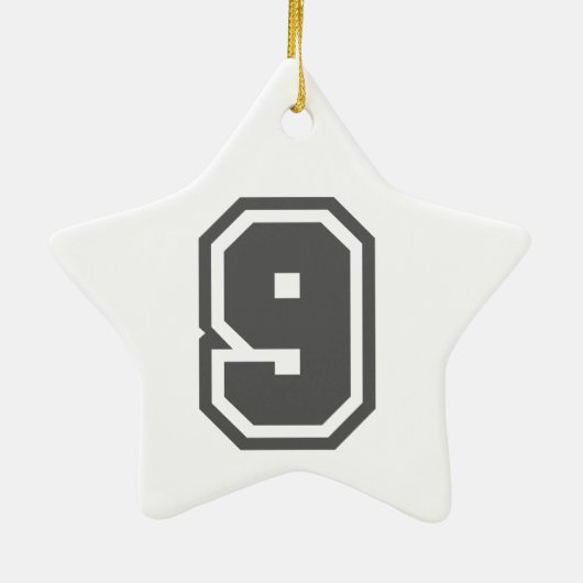 Nummer 9 keramisch ornament (Achterkant)