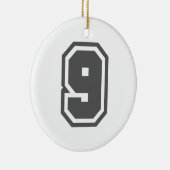 Nummer 9 keramisch ornament (Rechts)