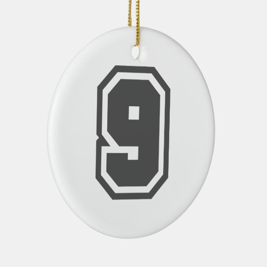 Nummer 9 keramisch ornament (Rechts)