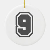 Nummer 9 keramisch ornament (Achterkant)