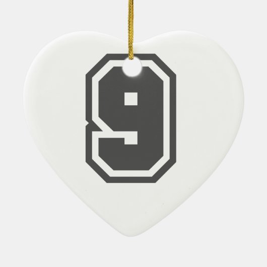 Nummer 9 keramisch ornament (Achterkant)