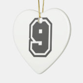 Nummer 9 keramisch ornament (Links)