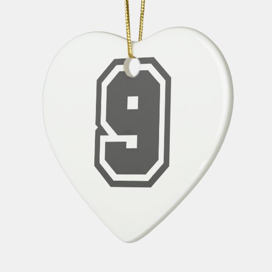 Nummer 9 keramisch ornament (Links)