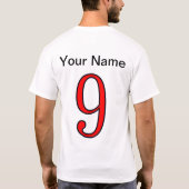 Nummer 9 met Jouw naam T-shirt (Achterkant)