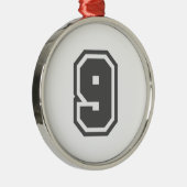 Nummer 9 metalen ornament (Rechts)