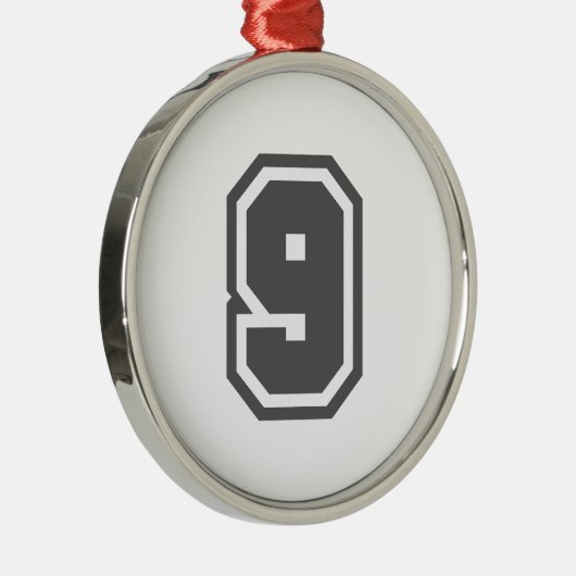 Nummer 9 metalen ornament (Rechts)