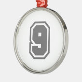 Nummer 9 metalen ornament (Links)