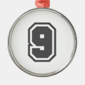 Nummer 9 metalen ornament (Voorkant)