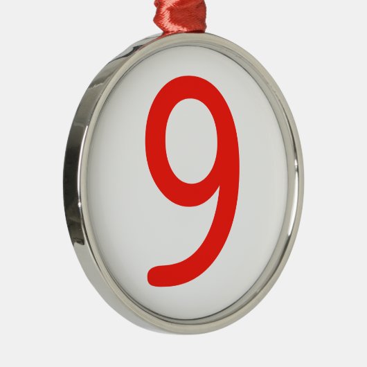 Nummer 9 metalen ornament (Rechts)