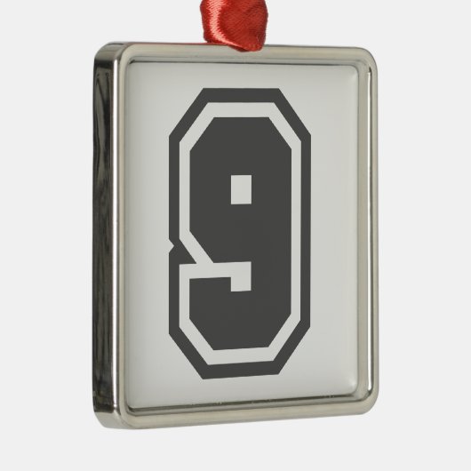 Nummer 9 metalen ornament (Rechts)