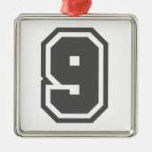 Nummer 9 metalen ornament (Voorkant)