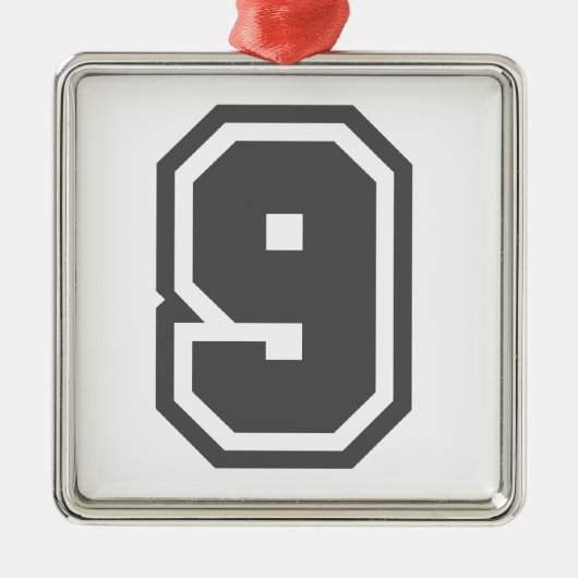 Nummer 9 metalen ornament (Voorkant)