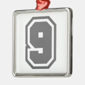 Nummer 9 metalen ornament (Links)