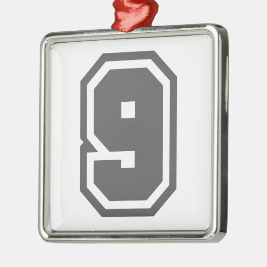 Nummer 9 metalen ornament (Links)