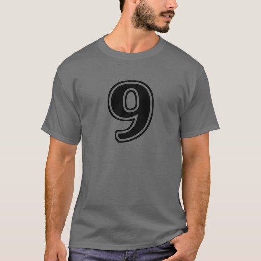 Nummer 9 Nine voorzijde T-shirt (Voorkant)