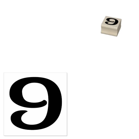 Nummer 9 Rubber Art Stempel (Gestempeld)