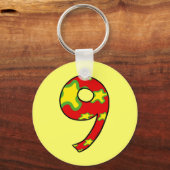 Nummer 9 sleutelhanger (Voorkant)