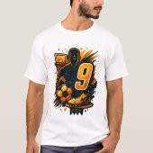 Nummer 9 Sport Energie T-shirt – Basketbal & Voetb (Voorkant)