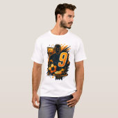 Nummer 9 Sport Energie T-shirt – Basketbal & Voetb (Voorkant volledig)