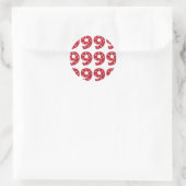 Nummer 9 - Witte Sterren op Donkerrood Ronde Sticker (Tas)