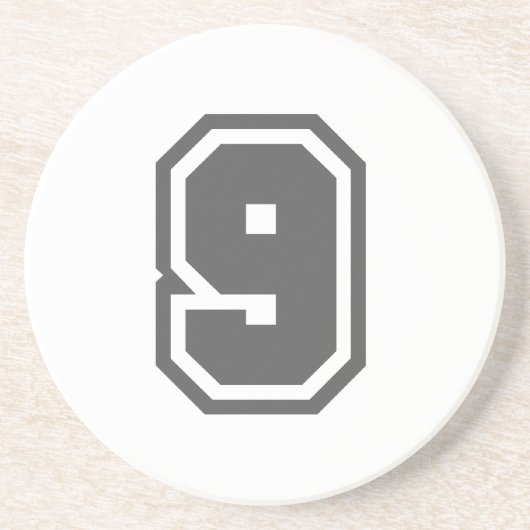 Nummer 9 zandsteen onderzetter (Voorkant)