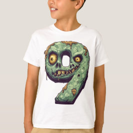Nummer 9 Zombie Halloween Theme 9 Jaar Oude Kinder T-shirt