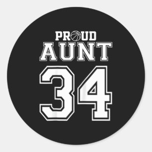 Nummer Aangepast Trots Basketbal Tante Personalise Ronde Sticker