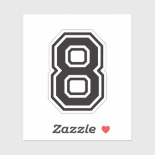 Nummer acht 8 sportschool lettertype sticker
