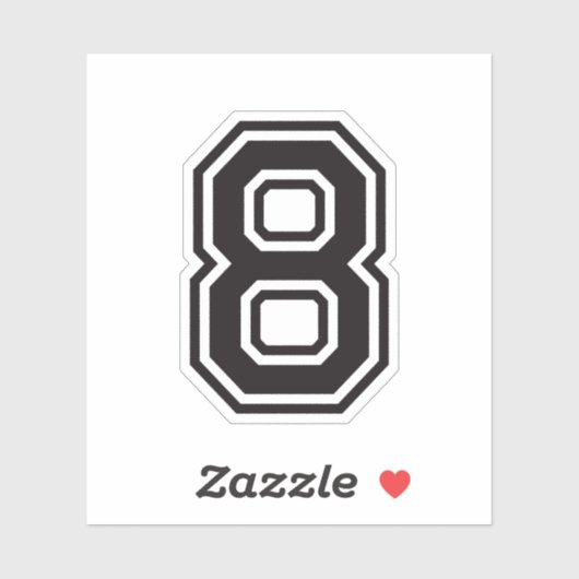 Nummer acht 8 sportschool lettertype sticker (Vel)
