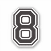 Nummer acht 8 sportschool lettertype sticker (Voorkant)