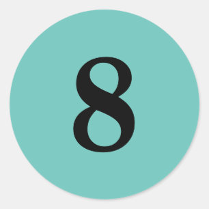 Nummer Acht planningsbenodigdheden eenvoudig 8 aqu Ronde Sticker