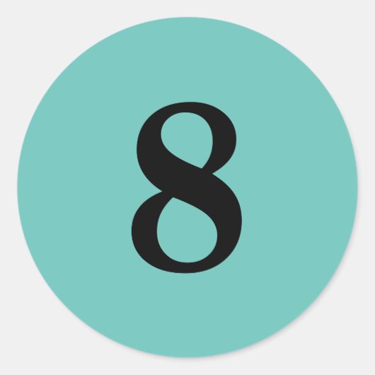 Nummer Acht planningsbenodigdheden eenvoudig 8 aqu Ronde Sticker (Voorkant)