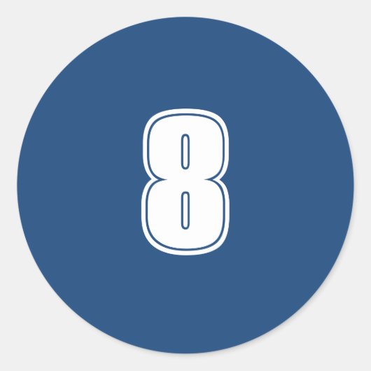 Nummer Acht planningsbenodigdheden eenvoudig 8 mar Ronde Sticker (Voorkant)
